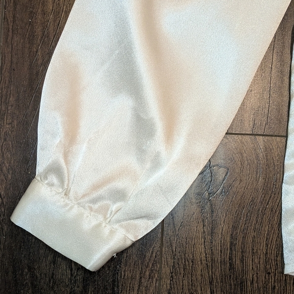 3/$30 80s Dae Suk M Beaded Lace Back Button Prairie Blouse - Picture 6 of 13